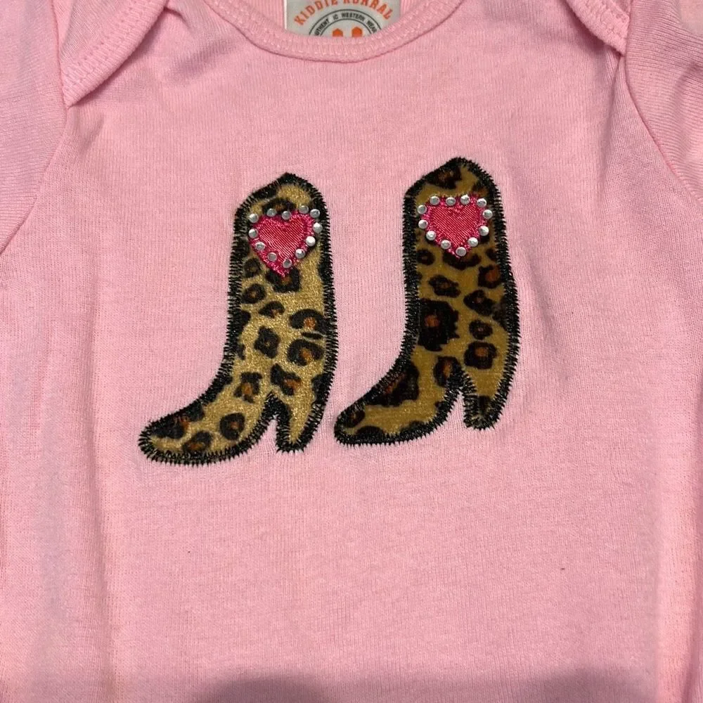 NWT Baby Korral Onesie Ballerina Tutu Pink Western Boots Sz XS 0-6 mo Up to 12lb
